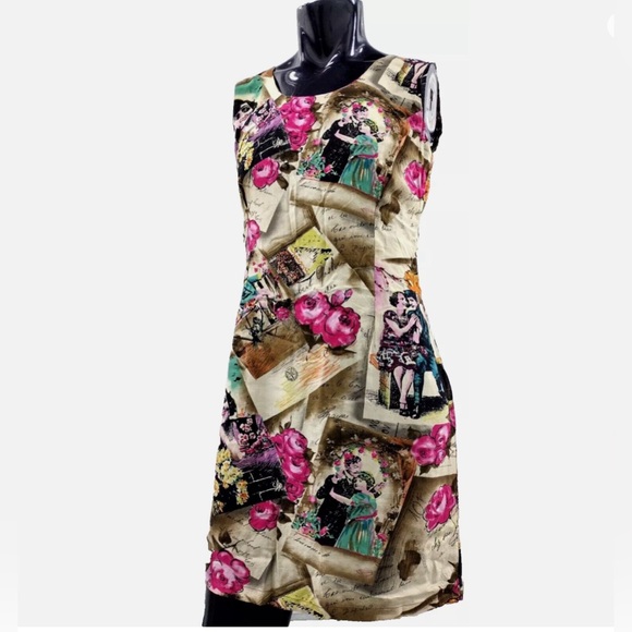 Jams World Dresses & Skirts - JAMS WORLD Dress Vintage 80s Rare - 1920S Flapper Girls Rayon Photo Print 7